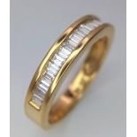 A 18CT YELLOW GOLD DIAMOND 1/2 ETERNITY RING 0.90CT 4G SIZE O ref: P162