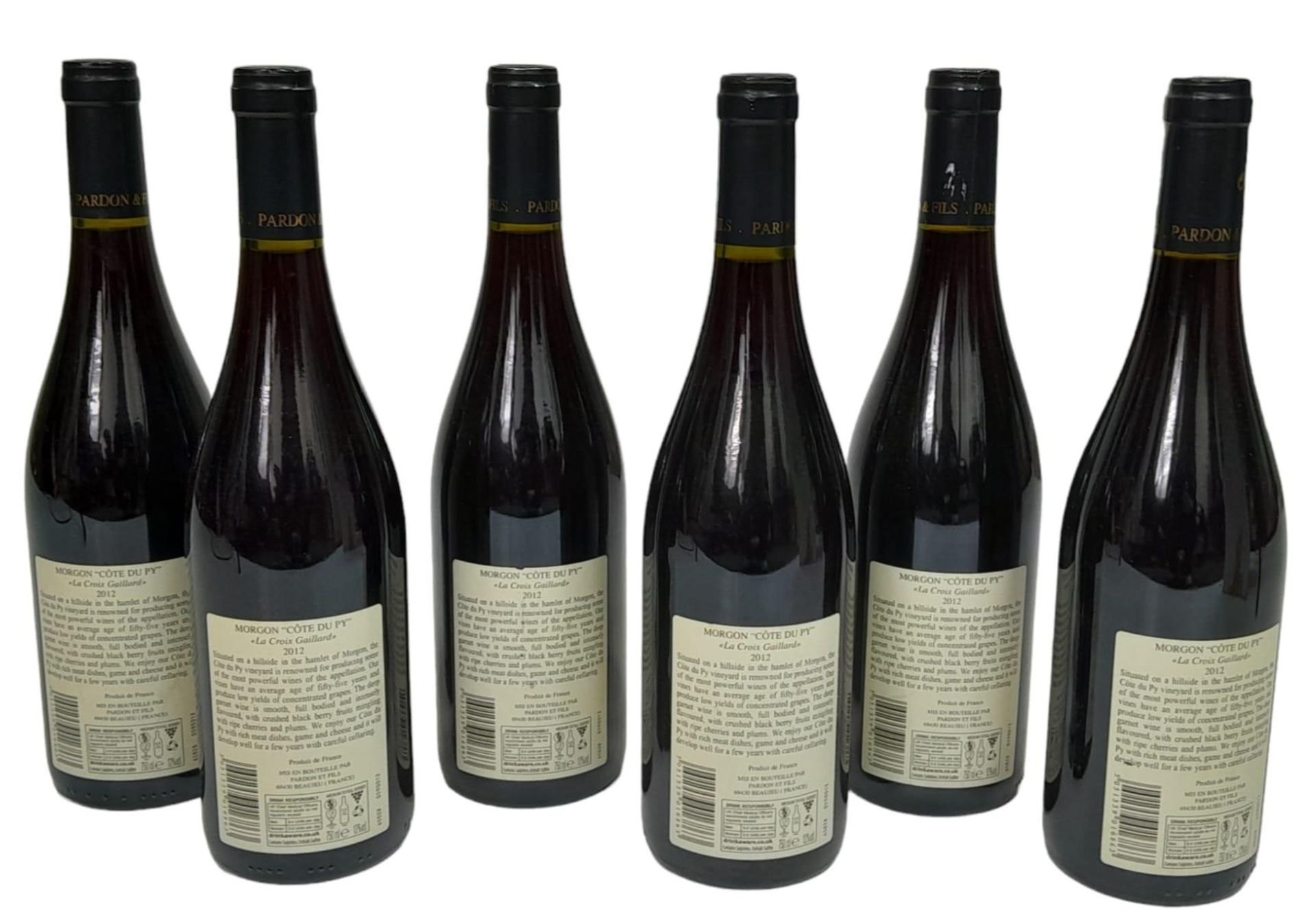 6 Bottles of Morgon Cote Du Py Domaine Pardon et Fils 2012 Cru Beaujolais. - Image 2 of 6