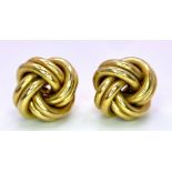 A Pair of 9K Yellow Gold Knot Earrings. 2.58g total weight.