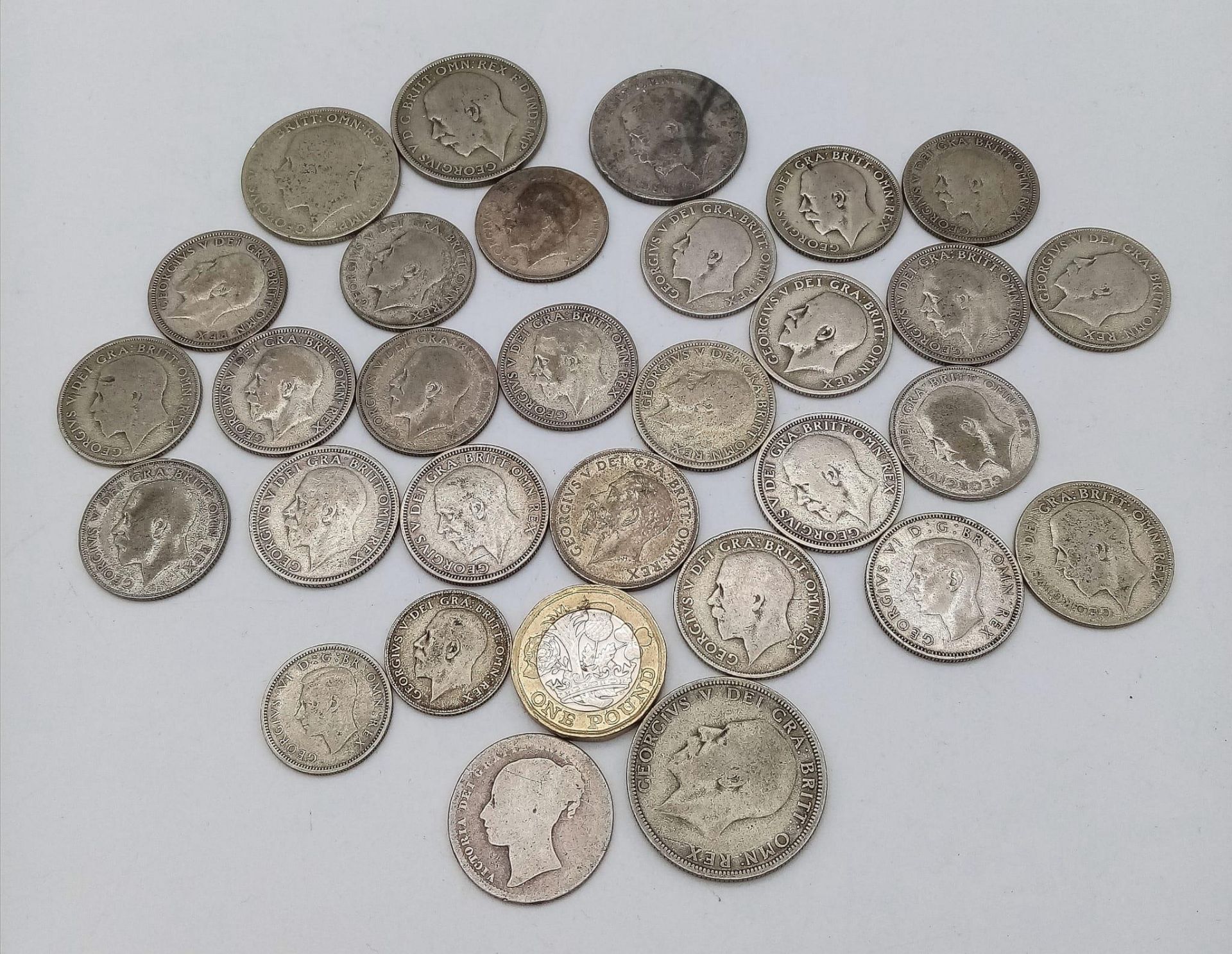 A Parcel of 30 Pre-1947 Silver Florins, Shillings & Six Pences. 182.22 Grams. - Image 2 of 3