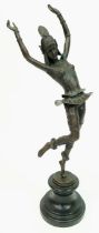 A stunning Gustav Schmidt-Cassel Bronze Dancer Statue. Wonderful height (54cm) and movement. This