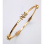 A 18K YELLOW GOLD DIAMOND SET BANGLE 0.50CT 15.8G ref: AS 5001