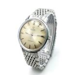 A Vintage Omega (1960s) Automatic Seamaster Gents Watch. Stainless steel bracelet and case - 34mm.