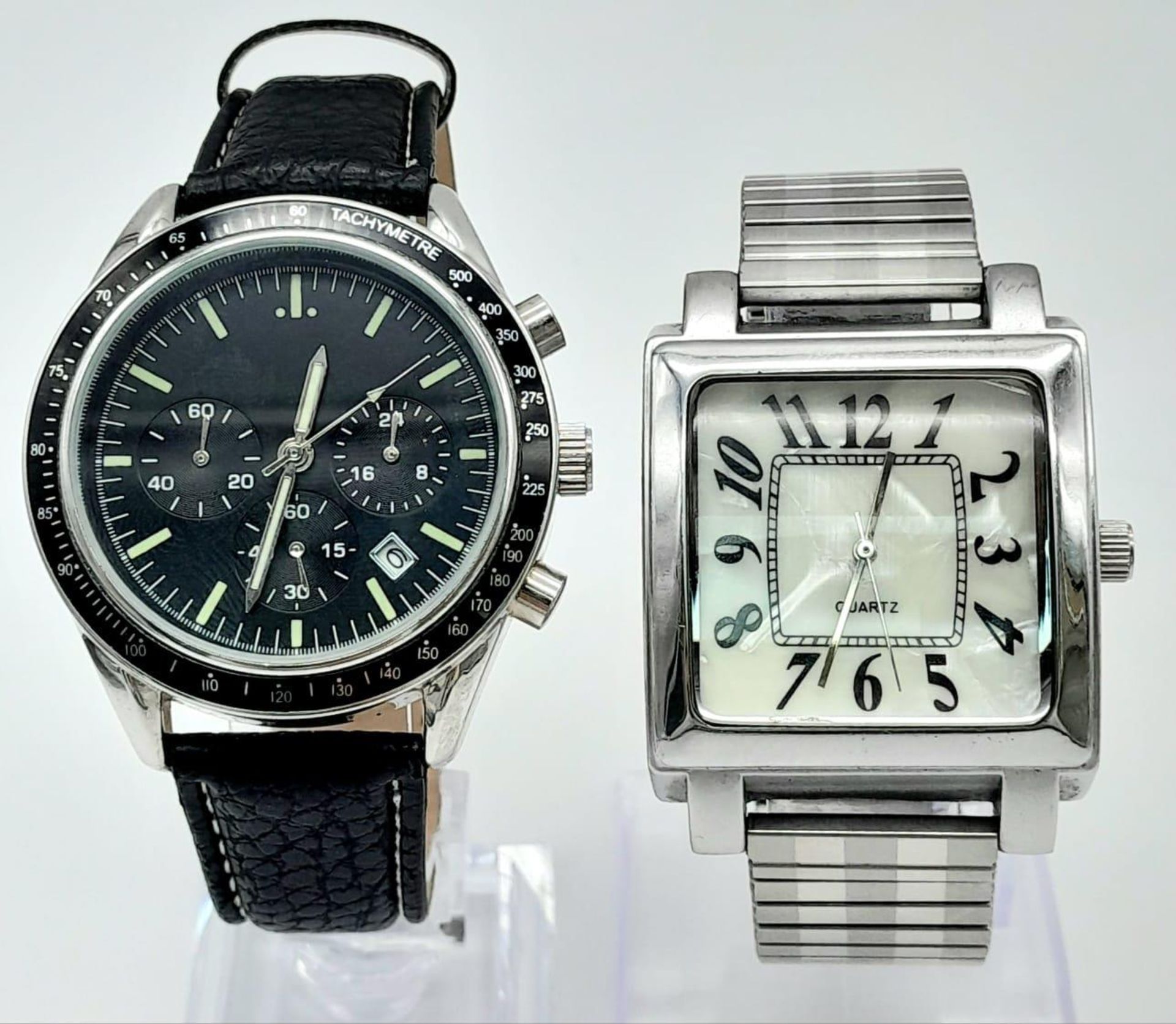 Two Men’s Quartz Stainless Steel Watches. 1) A Homage 1990’s US Astronaut Watch (Omega Moon Watch