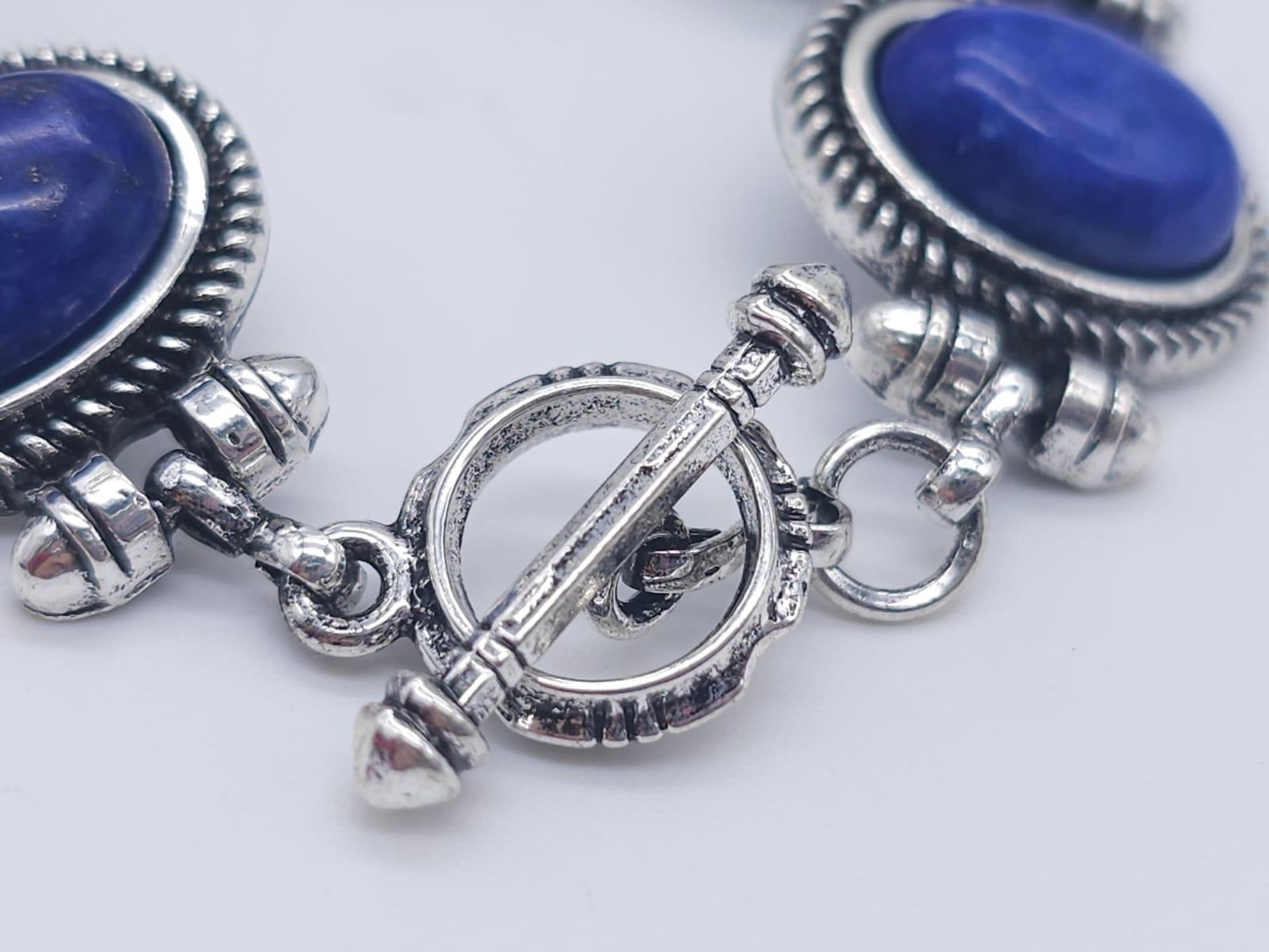 A Lapis Lazuli Suite Comprising of Necklace with Drop Pendant - 42cm and 4cm. Decorative oval - Image 16 of 23