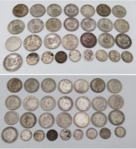 A Parcel of 30 Pre-1947 Silver Shillings and Three Pences. Gross Weight 129.95 Grams.