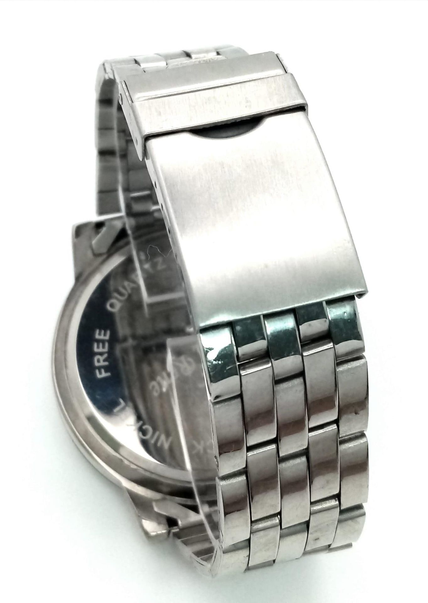 A Men’s Stainless Steel Quartz Watch by Michel Rene. 50mm Including Crown. New Battery Fitted - Bild 4 aus 6