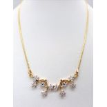 A 18K YELLOW GOLD DIAMOND SET NECKLACE 0.70CT 11.2G 39cm length ref: AS 5002