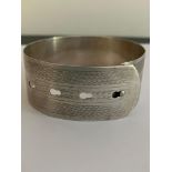 Vintage SILVER BELT/BUCKLE BANGLE. Attractive chased Pattern. Adjusts up to 22 cm.