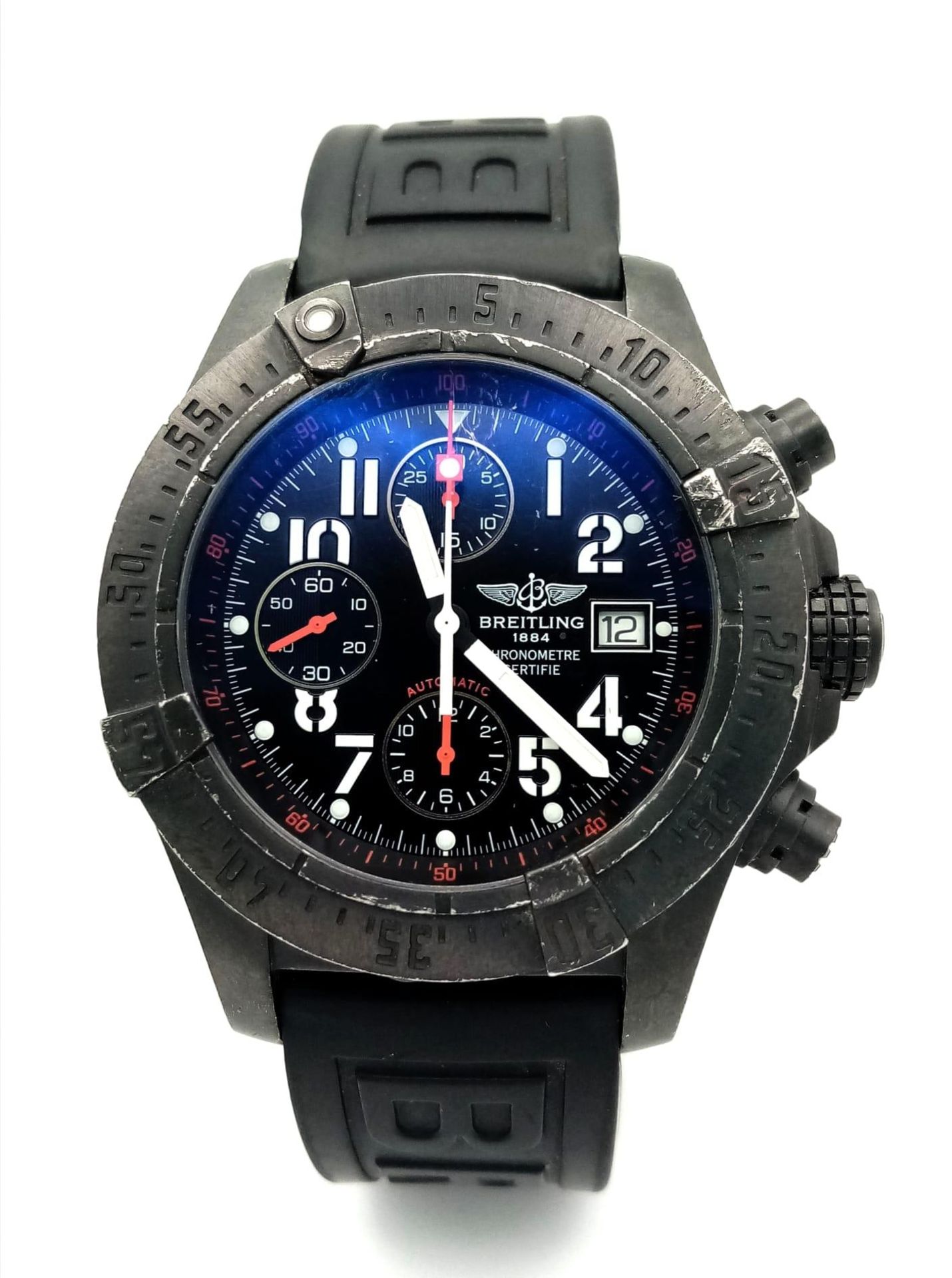 A Breitling Limited Edition (740/2000) Automatic Chronograph Gents Watch. Black rubber strap. - Image 2 of 13