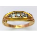 A 18K YELLOW GOLD ANTIQUE DIAMOND RING HALLMARKED BIRMINGHAM 1898 2.7G SIZE K ref: SC 5050