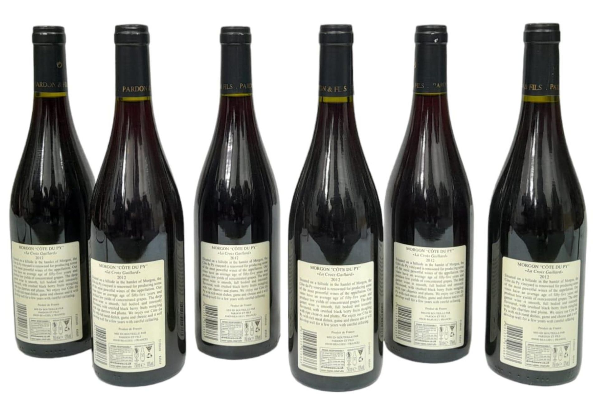 6 Bottles of Morgon Cote Du Py Domaine Pardon et Fils 2012 Cru Beaujolais. - Image 2 of 6