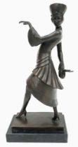 A Bronze figure of an Art Deco Dancer on a rectangular marble base, signed with P.Philippe. The