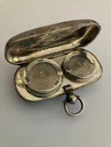 Antique SILVER DOUBLE SOVEREIGN HOLDER. Having clear hallmark for Trevitt and Sons, Chester 1913.