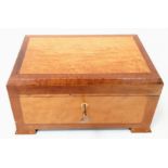 A Vintage Dunhill Cigar (Wood and Brass) Humidor. Air tight and cedar lined. Lock and key in full
