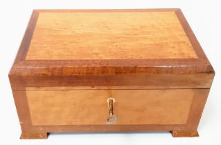 A Vintage Dunhill Cigar (Wood and Brass) Humidor. Air tight and cedar lined. Lock and key in full