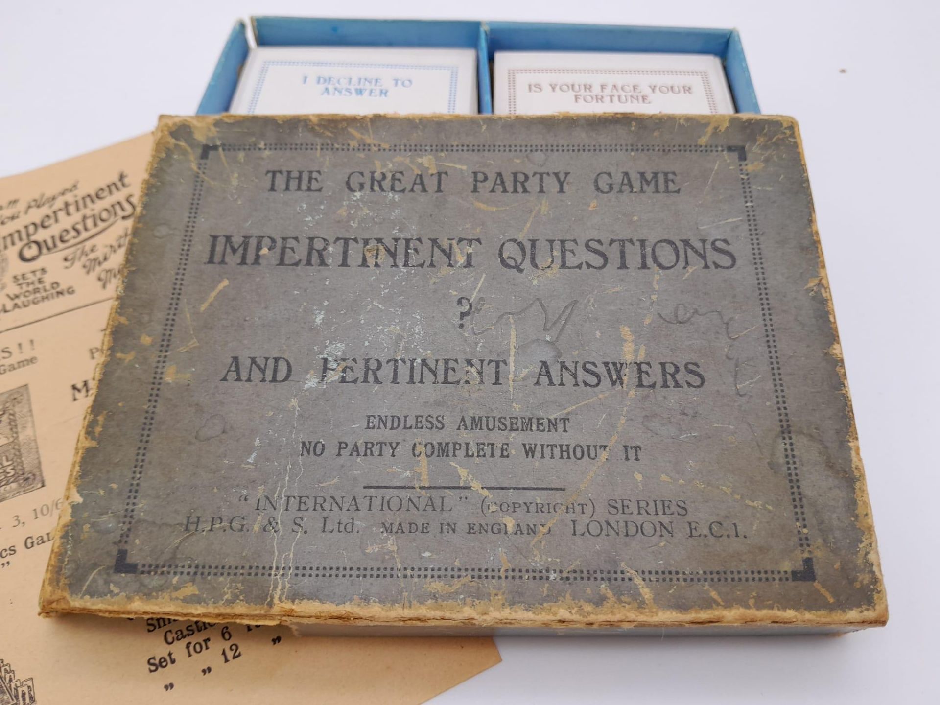 1920's Impertinent Questions And Pertinent Answers Antique Card Game. THE GREAT PARTY GAME, - Bild 3 aus 3