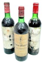 Three Bottles of Grand Cru Bordeaux Red Including 2 x Chateau Mouton Baronne Philippe Grand Cru