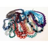 Selection of 12 beaded Costume Jewellery Necklaces. 715g total. Ref: TB78