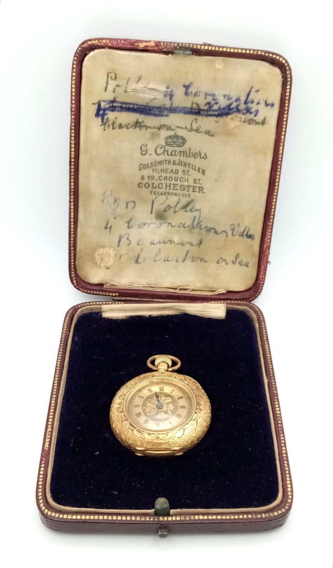 AN ORNATELY DECORATED 18K GOLD LADIES DUAL LEVER POCKET WATCH CIRCA 1930'S IN FULL WORKING ORDER AND - Image 11 of 13