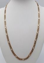 A 9K Yellow Gold Figaro Link Chain. 51cm. 15.75g weight.