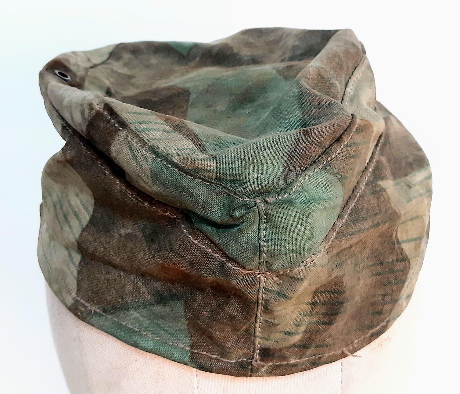 WW2 German Splinter Pattern Field Cap Made from a Zeltbahn. - Bild 4 aus 5