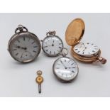A pocket watch collector/restorers dream. Parcel of pocket watches items in various shapes, sizes