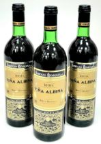 3 Bottles of Spanish Red Rioja Gran Reserva - Vina Albina Rioja Gran Reserva Bodegas Riojanas 1987.