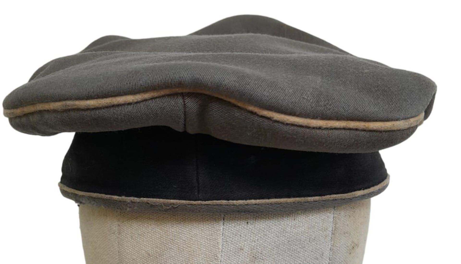 3rd Reich Waffen SS Tricot Crusher Cap with White Piping. A real “been there” example. - Image 7 of 13