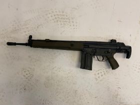 A Deactivated Heckler and Koch G3A3 Paratrooper Assault Rifle. 7.62 calibre. Moving bolt under