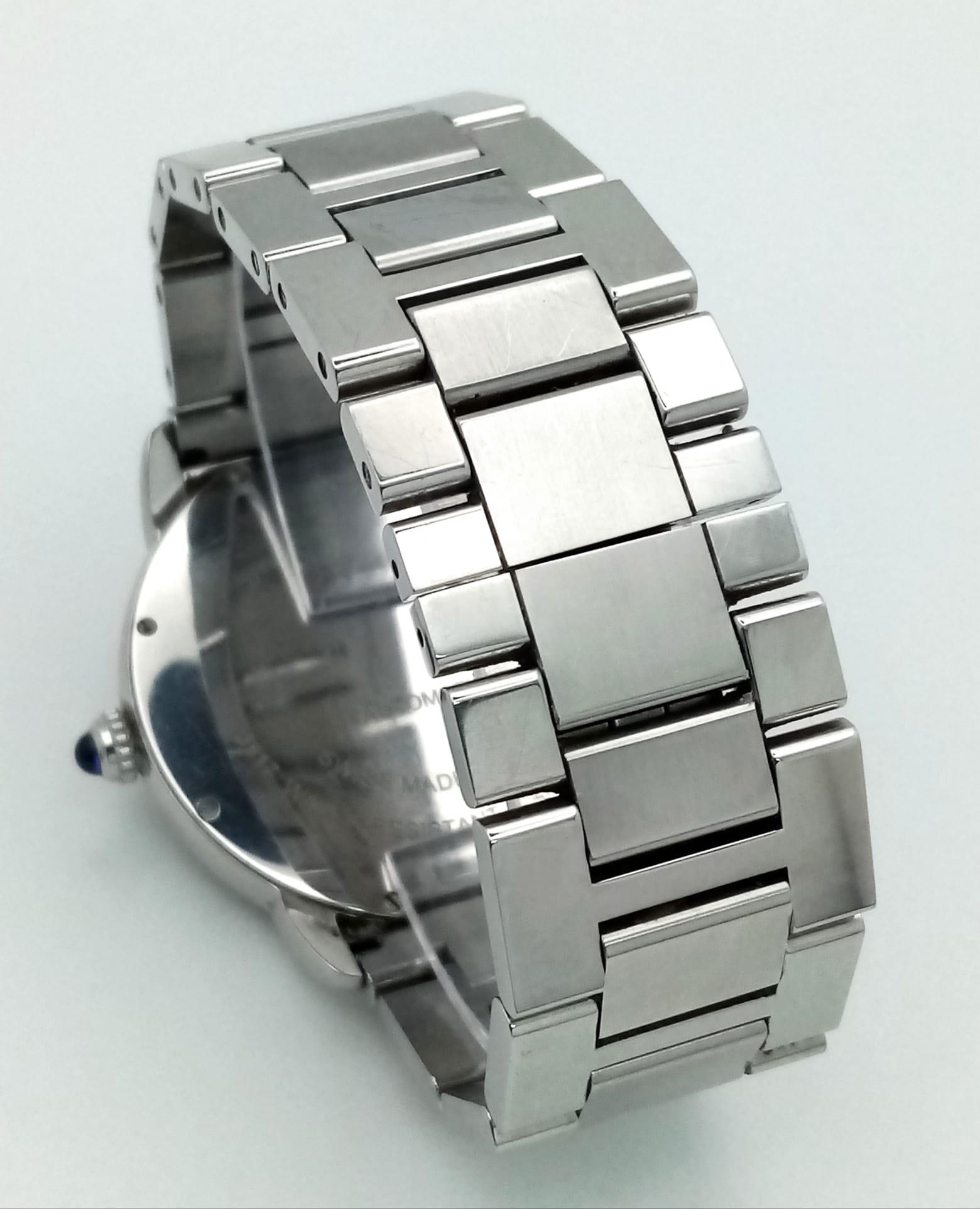 A CARTIER STAINLESS STEEL GENTS AUTOMATIC "RONDE SOLO" WATCH WITH BOX AND PAPERS 42mm 14808 - Image 5 of 10