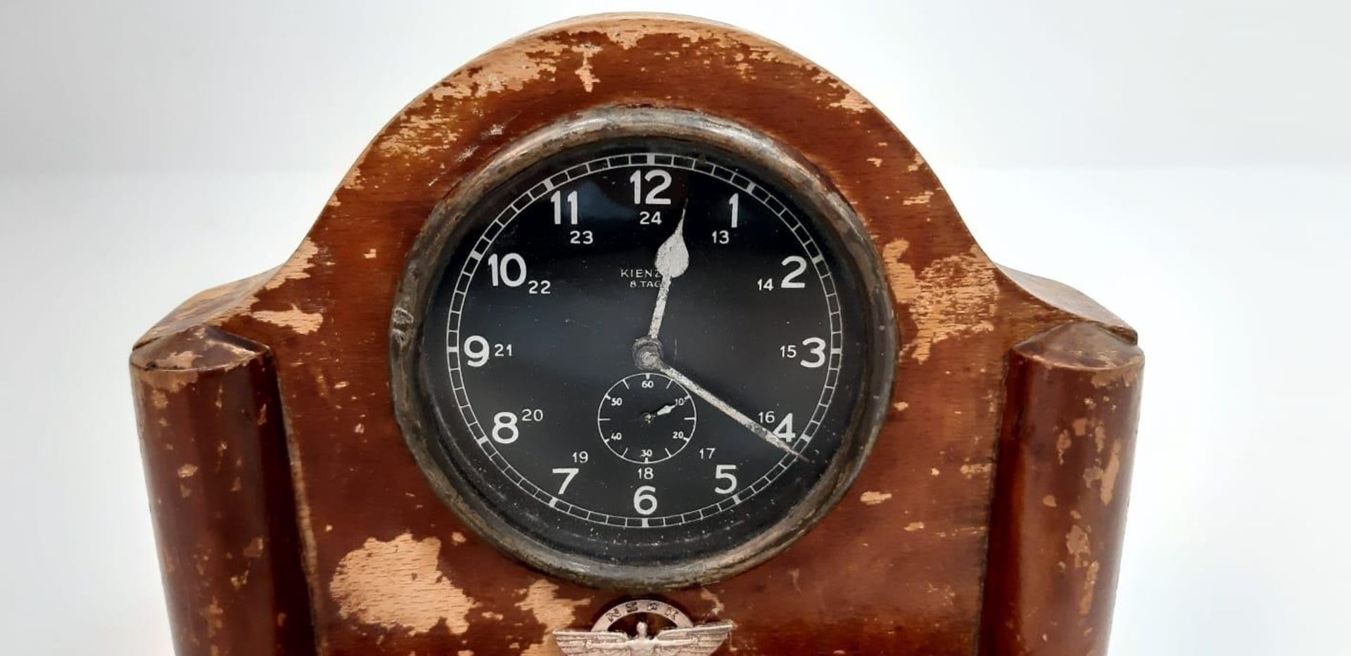 3rd Reich German Aircraft Clock by Kienzle. Mounted in a Mantle Frame with a National Socialist - Bild 8 aus 9