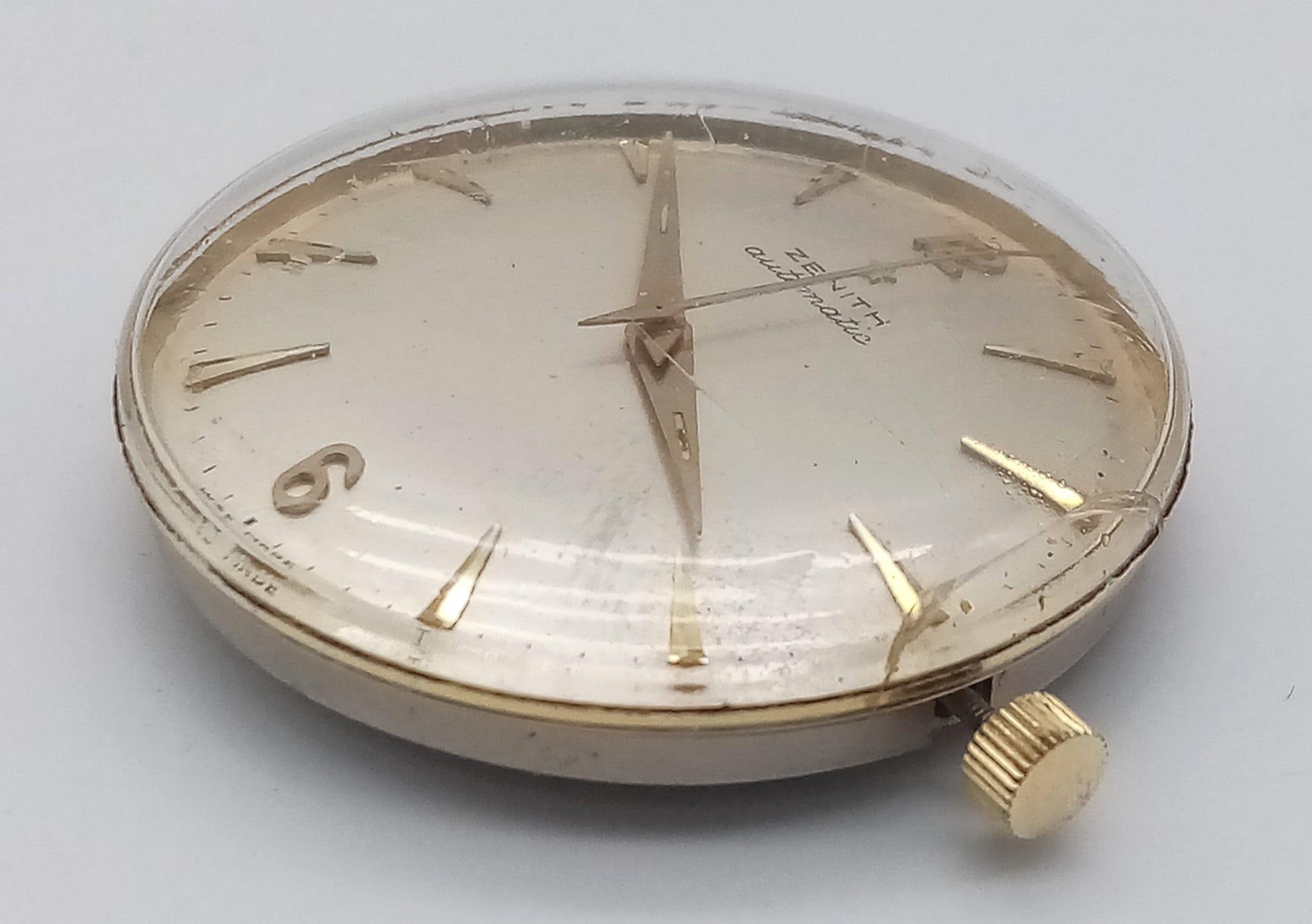 A ZENITH AUTOMATIC WATCH MOVEMENT AND PLEXI GLASS FULL WORKING ORDER AT TIME OF LISTING ref: AS 5005 - Image 3 of 3