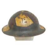 WW1 British Rimless Brodie Helmet (no liner) with Jigsaw Style Camouflage.