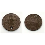 A Pair of Old Foreign Coins. - 1828 BRAZIL, drilled, 40 REIS coin - 1735 PORTUGAL, 5 REIS coin.