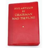 Five Articles By Chairman Mao Tsetung. 2nd Vest Pocket Edition - 1972. Pocketsize softcover book
