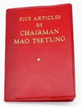 Five Articles By Chairman Mao Tsetung. 2nd Vest Pocket Edition - 1972. Pocketsize softcover book