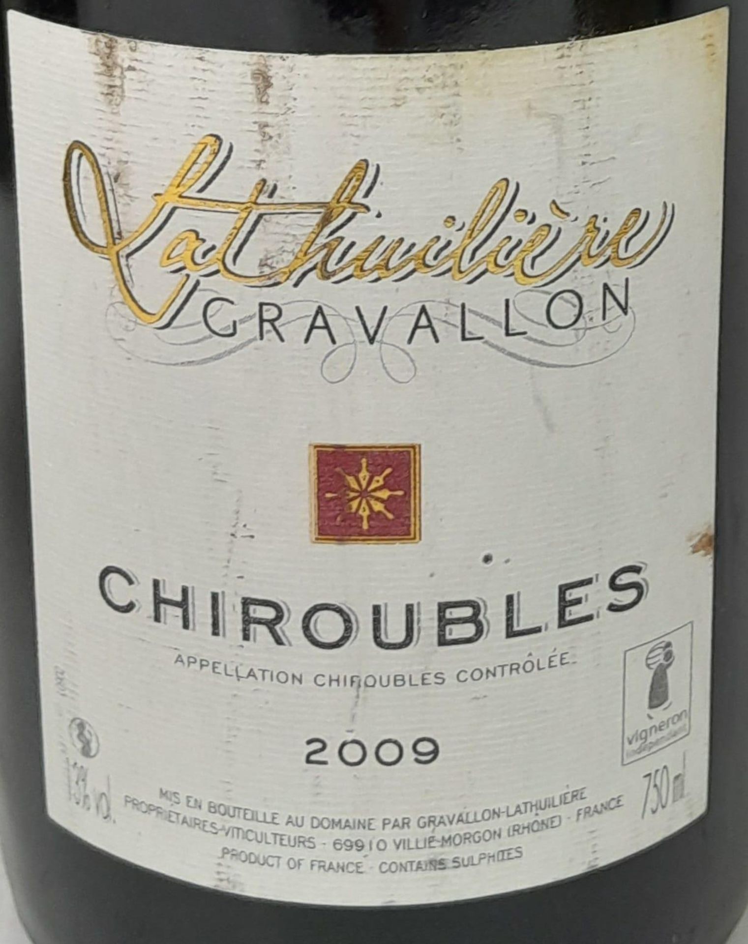 6 Bottles of Cru Beaujolais Consisting of: 2 x Chiroubles Domaine Gravallon Lathuliere 2009 2 x - Bild 5 aus 10