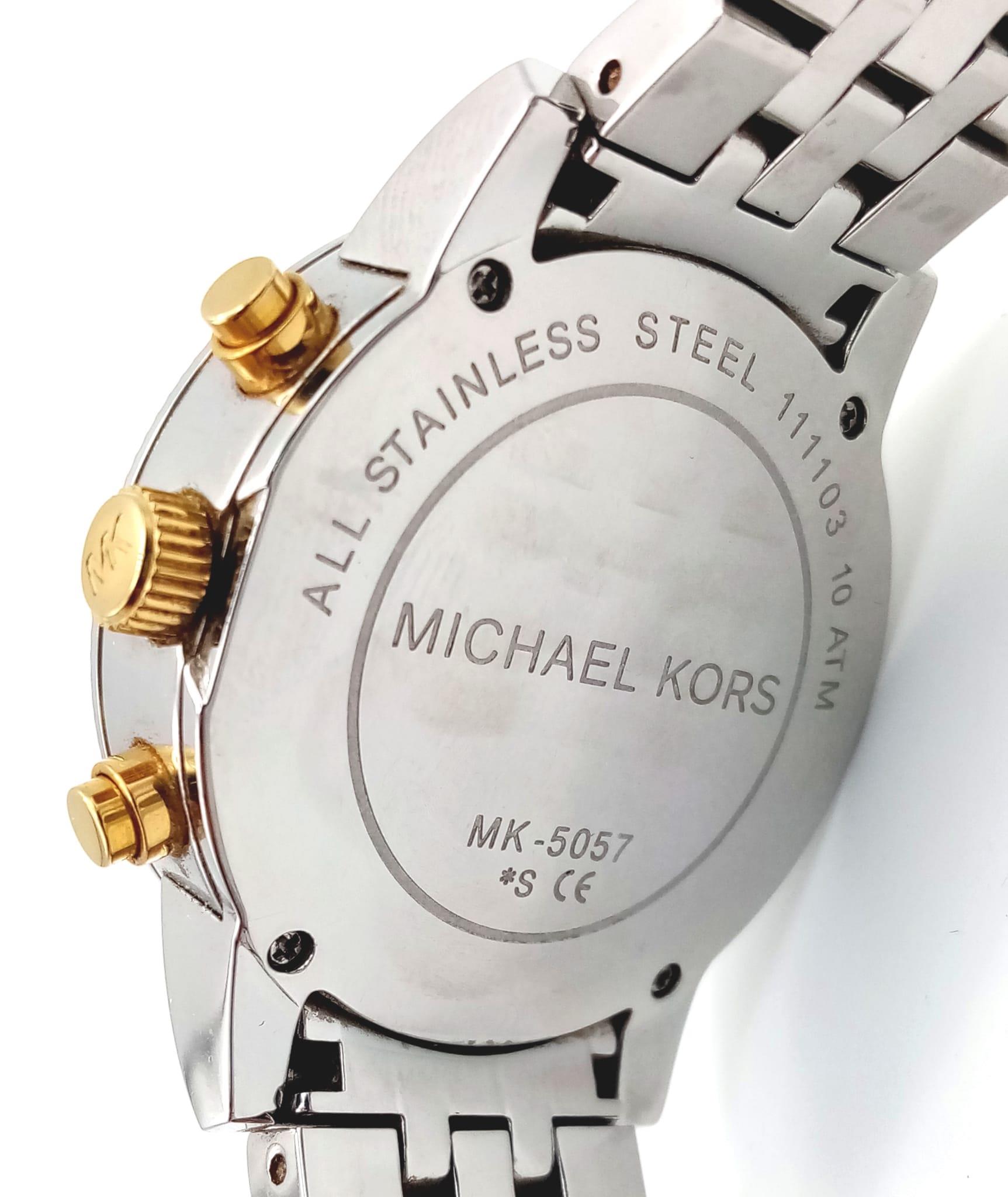 An Excellent Condition Michael Kors, Gem Set, Bi Metal, Chronograph Watch. 38mm Including Crown, New - Image 4 of 6