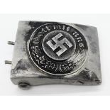 A WW2, Nazi Soldier's Belt Bucket. Measures 6.5cm wide. Inscribe R.Z.M, M34/2 on the reverse.