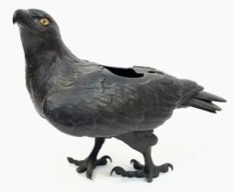 Antique Bronze Hawk Statue. This impressive figure is wonderfully detailed, from the feathers, to