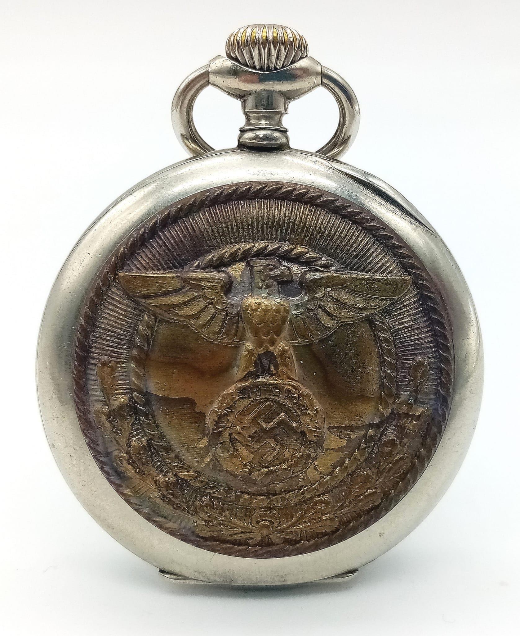 3rd Reich S.A Pocket Watch with Swiss movement by Moreis. Good working order. - Image 3 of 9