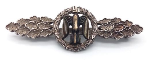 WW2 German Luftwaffe Bomber Pilots Silver Grade Combat Clasp.