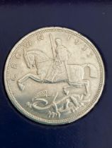 SILVER ROCKING HORSE CROWN 1935 in Extra fine condition. Having raised and clear definition to