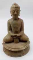 An Excellent Condition Vintage Marble Seated Buddha/Deity Figurine. 15cm Tall. 813 Grams,