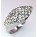 18K WHITE GOLD DIAMOND SET FANCY RING, 0.40CT. WEIGHT: 5.1G SIZE K SC 5030