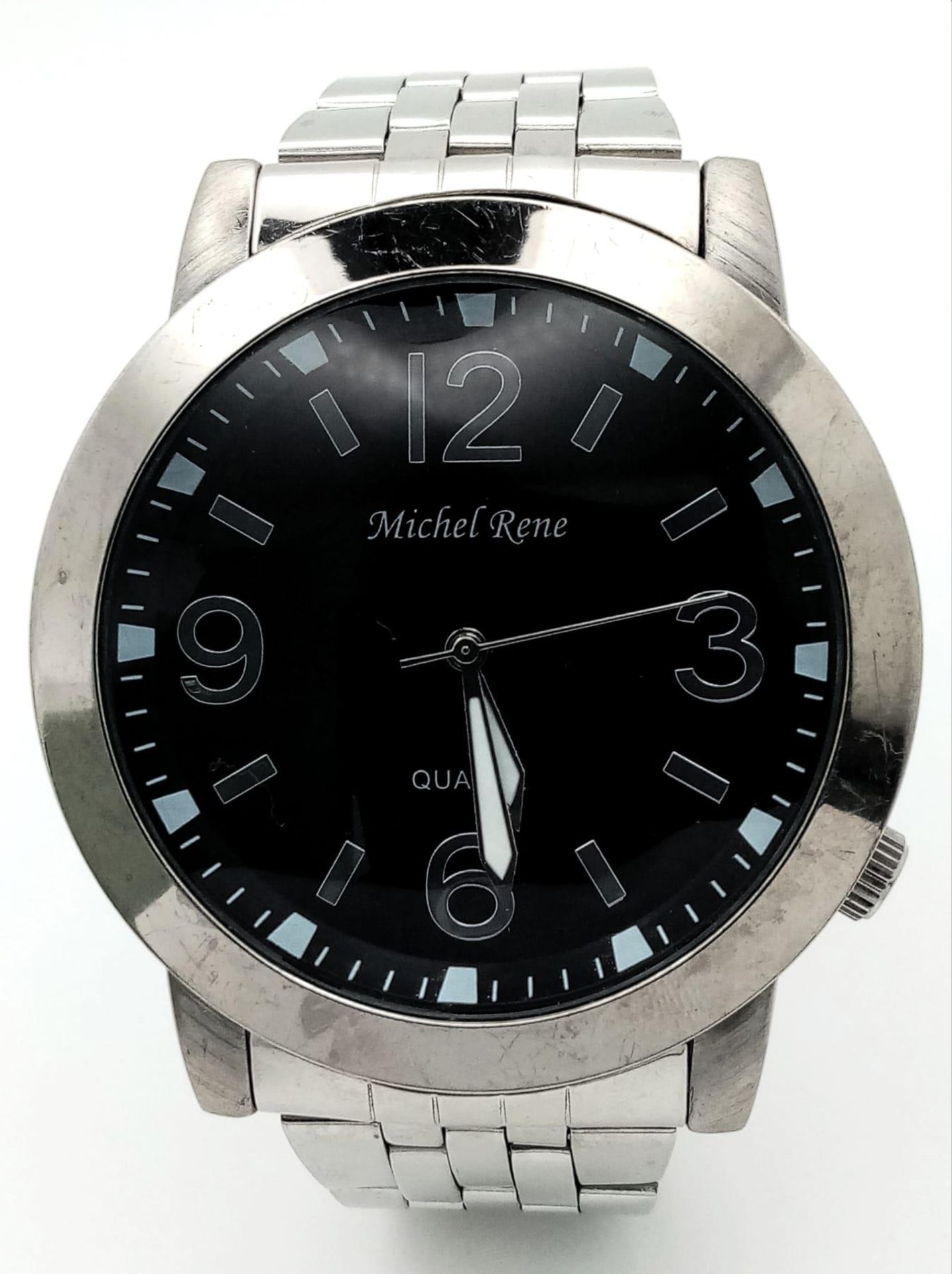 A Men’s Stainless Steel Quartz Watch by Michel Rene. 50mm Including Crown. New Battery Fitted - Bild 2 aus 6