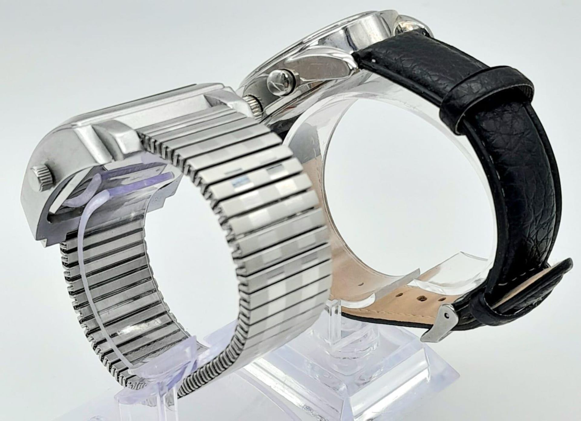 Two Men’s Quartz Stainless Steel Watches. 1) A Homage 1990’s US Astronaut Watch (Omega Moon Watch - Bild 3 aus 5
