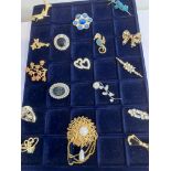 Fabulous collection of vintage JEWELLED BROOCHES. To include an abalone sea horse. Please see all