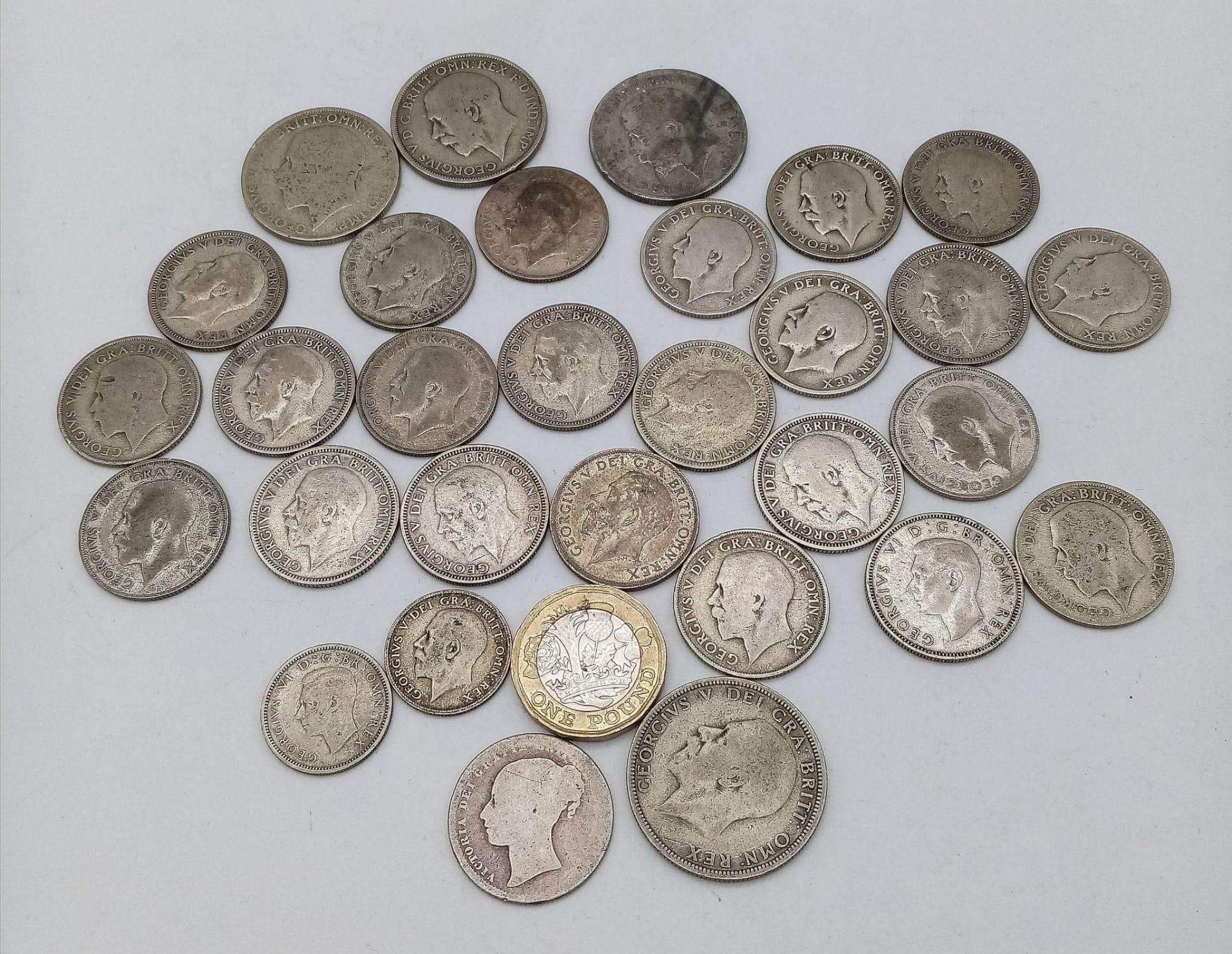 A Parcel of 30 Pre-1947 Silver Florins, Shillings & Six Pences. 182.22 Grams. - Image 3 of 3